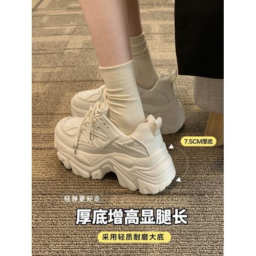 女款2025春新款增高鞋爆款百搭鞋子小白鞋厚底女鞋夏